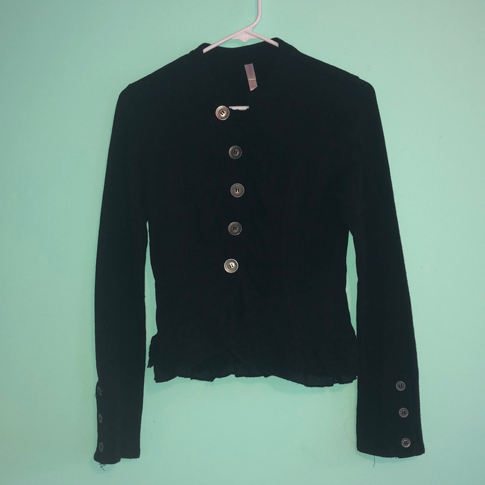 Xhilararion black ruffle jacket